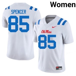 College Football Isaiah Spencer University Womens #85 Mississippi Rebels White Jerseys 196058-391