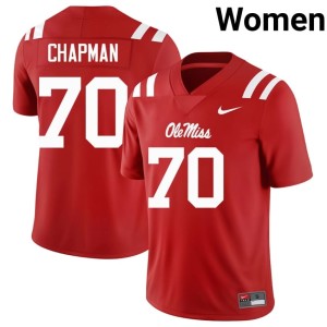 College Football Replica Jalan Chapman Women's Red Ole Miss Rebels #70 Jersey 390428-676