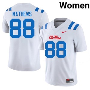 College Football University White Women's Forward Rebels #88 Jase Mathews Jersey 393304-330