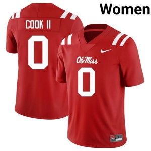 College Football Womens University of Mississippi Stitched Red Johntay Cook II #0 Jersey 154191-840