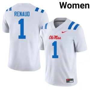 College Football White Jordan Renaud Rebels NCAA #1 Womens Jerseys 938077-960