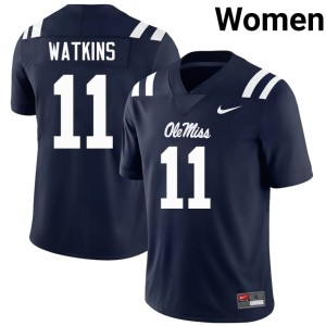 College Football Navy Womens Jordan Watkins 2025-26 #11 Hotty Toddy Jerseys 118296-678