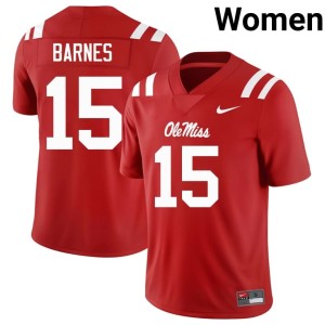 College Football Rebels Landon Barnes Red #15 University Womens Jerseys 133528-708