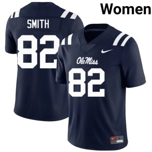 College Football NCAA Michael Smith Navy UM Rebels #82 Women's Jersey 846806-618