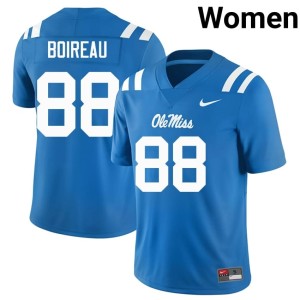 College Football Womens Limited Ole Mississippi Michai Boireau #88 Powder Blue Jerseys 784444-487