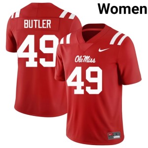 College Football #49 Women's 2025-26 Ole Mississippi Rebels Tah'j Butler Red Jersey 585927-974