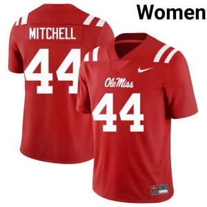 College Football Womens #44 2025 Tony Mitchell Rebels Red Jerseys 593910-964