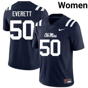 College Football Women's Navy Troy Everett Alumni #50 Hotty Toddy Jerseys 870582-862