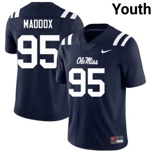 College Football Youth NCAA Navy Forward Rebels #95 Andrew Maddox Jerseys 830081-322