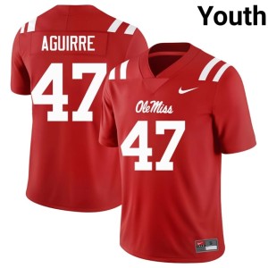 College Football Player Red Mississippi Youth Anthony Aguirre #47 Jersey 470400-618