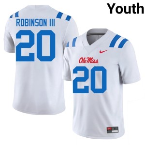 College Football White Limited Anthony Robinson III Youth #20 Mississippi Rebels Jerseys 682040-400