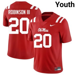 College Football Anthony Robinson III 2025-26 #20 UM Rebels Youth Red Jersey 400681-534