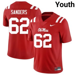 College Football 2025 #62 Youth Red Miss Rebels Brycen Sanders Jerseys 700498-569
