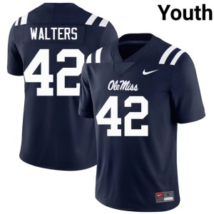 College Football Youth Limited #42 Navy Bryson Walters University of Mississippi Jerseys 312660-346