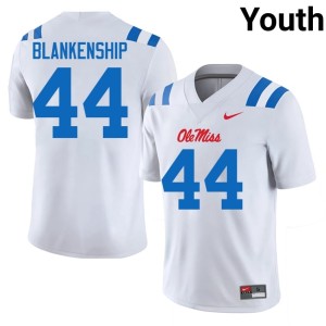 College Football Mississippi Rebels Youth Caleb Blankenship Game White #44 Jersey 361476-129