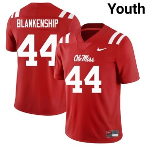 College Football Youth Alumni #44 Caleb Blankenship Red Ole Mississippi Rebels Jerseys 657292-208
