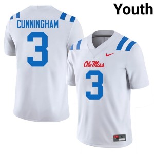 College Football 2025-26 White #3 UM Rebels Caleb Cunningham Youth Jerseys 911784-943