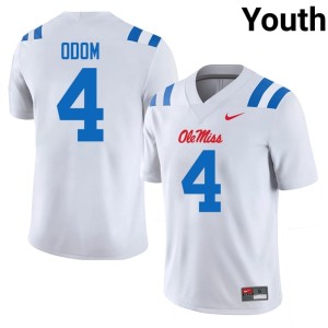 College Football White Caleb Odom Official Rebels Youth #4 Jerseys 481742-129