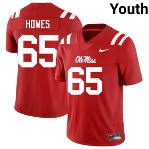 College Football University Connor Howes Youth Ole Miss Rebels #65 Red Jerseys 954842-697