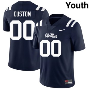 College Football NCAA Youth Custom Rebels #00 Navy Jerseys 386595-373