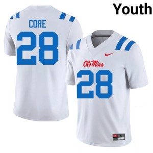 College Football Youth #28 Ole Miss White Dante Core Game Jerseys 353182-972