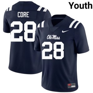 College Football Youth Dante Core Ole Miss Rebels Navy #28 University Jersey 262585-746