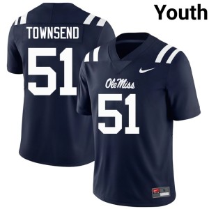 College Football #51 Youth Delano Townsend UM Rebels Alumni Navy Jerseys 112752-219