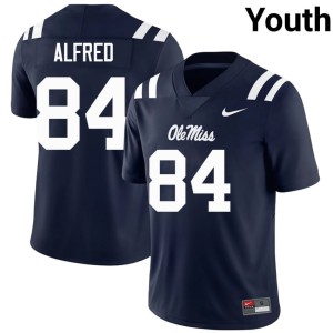 College Football Mississippi Rebels Dillon Alfred Navy Stitched #84 Youth Jerseys 998064-100