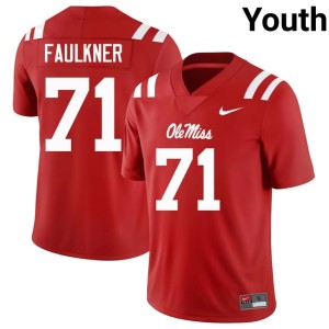 College Football Youth Emanuel Faulkner #71 2025-26 UM Rebels Red Jerseys 561597-453