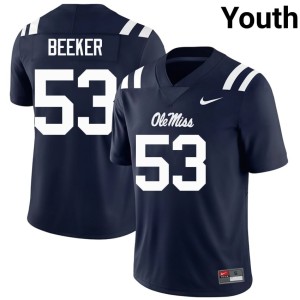 College Football Navy Youth 2025-26 Ford Beeker #53 UM Rebels Jersey 586247-697