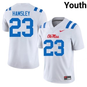 College Football #23 White Game Ole Miss Youth George Hamsley Jersey 784869-988