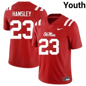 College Football Red George Hamsley #23 Ole Miss Replica Youth Jersey 893777-659