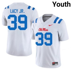 College Football Youth #39 Gerald Lacy Jr. University of Mississippi University White Jerseys 213787-779