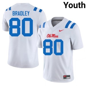 College Football Player Youth Miss Rebels White Hayden Bradley #80 Jerseys 534640-952