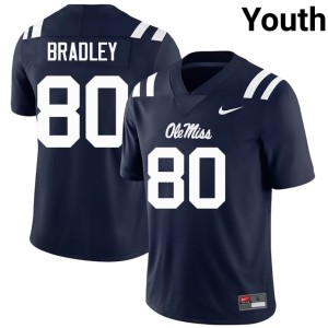 College Football Stitched Hayden Bradley Navy Youth Ole Miss #80 Jersey 597875-119
