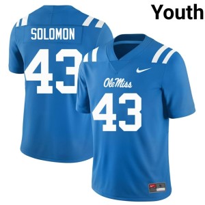 College Football #43 Youth Forward Rebels Official Powder Blue Isreal Solomon Jersey 127258-915
