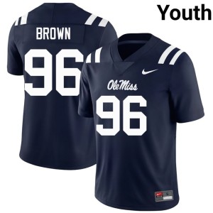 College Football University of Mississippi Jamarious Brown Youth Navy 2025-26 #96 Jersey 480945-324