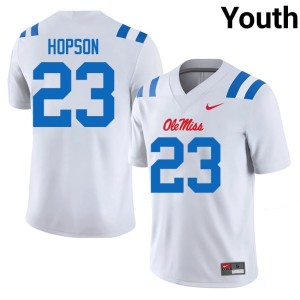 College Football White Youth Embroidery Ole Mississippi Rebels Jarcoby Hopson #23 Jersey 420456-792
