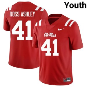 College Football Red Stitched #41 John Ross Ashley Youth Mississippi Jerseys 865083-589