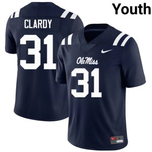 College Football Youth 2025 Ole Mississippi Rebels #31 Ladarian Clardy Navy Jersey 555482-975