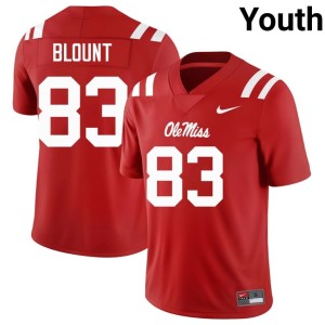 College Football Levi Blount Red Limited Youth Ole Miss #83 Jerseys 839701-879