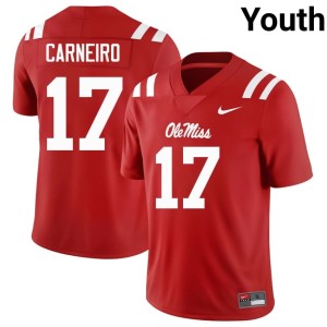 College Football Red Youth Lucas Carneiro Replica #17 Hotty Toddy Jerseys 122188-600