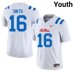 College Football Youth #16 Maealiuaki Smith White Ole Miss 2025-26 Jerseys 176745-627