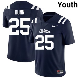 College Football Limited Ole Miss Maison Dunn #25 Navy Youth Jersey 681469-265