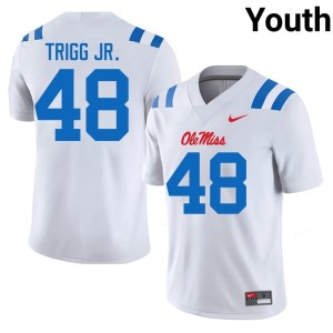 College Football White #48 Mark Trigg Jr. 2025 UM Rebels Youth Jersey 478961-951