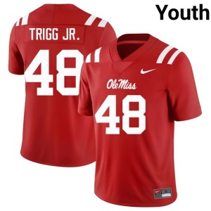 College Football #48 Youth Ole Miss Game Red Mark Trigg Jr. Jersey 191717-404