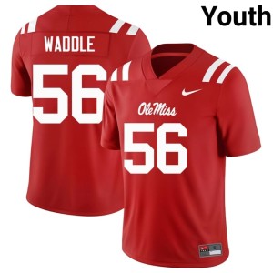 College Football Limited Mason Waddle Ole Miss Youth #56 Red Jersey 986245-556