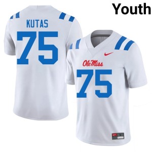 College Football Patrick Kutas Miss Rebels #75 White Youth NCAA Jersey 198906-960