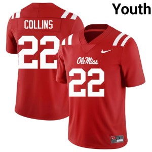 College Football Red Game Ole Miss Raymond Collins Youth #22 Jersey 750796-348