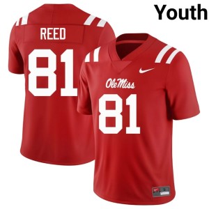 College Football Samari Reed Player Youth #81 Ole Mississippi Red Jersey 224573-322